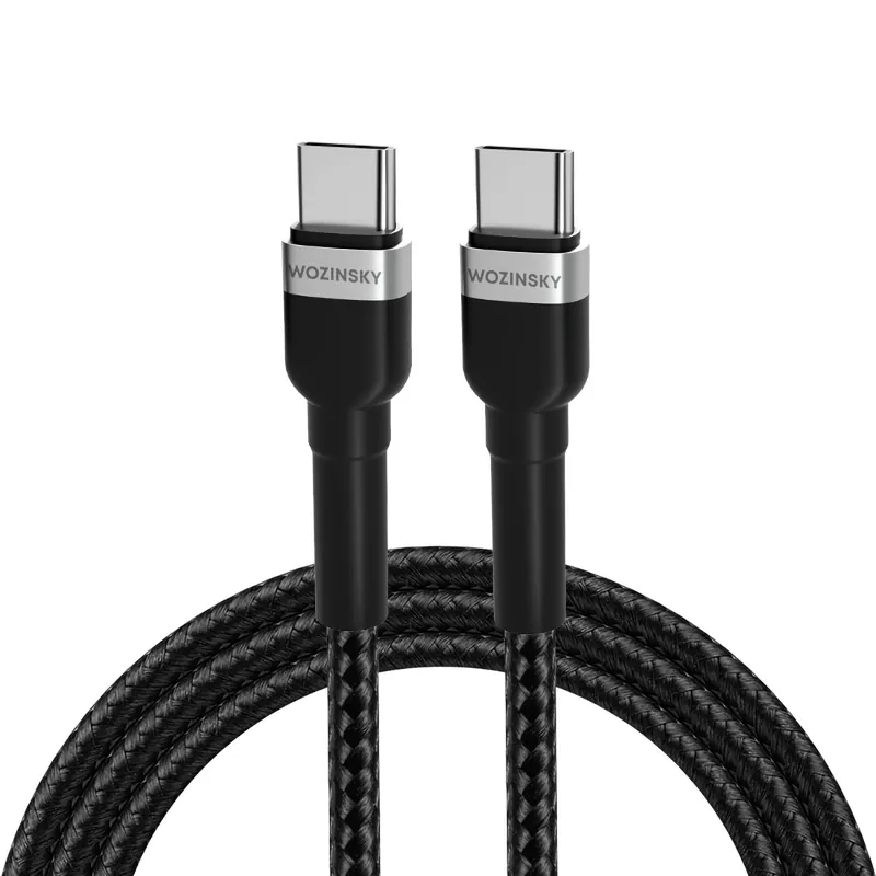 WOZINSKY ® Kabel Przewód W Oplocie Usb-A - Usb-C 2.4A 2M Czarny Hurtownia Sklep Tani