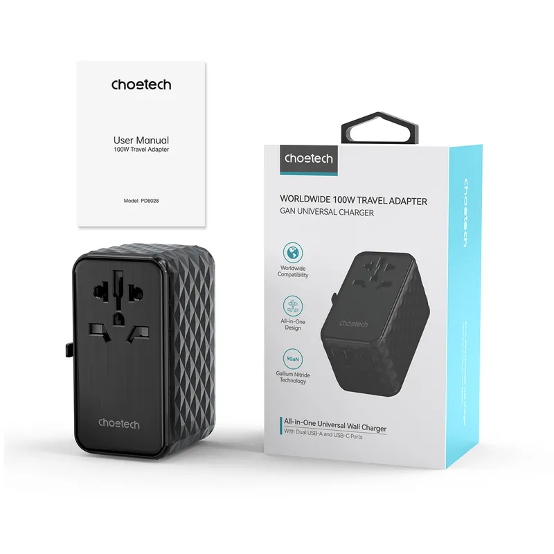 CHOETECH ® Adapter Ładowarka Podróżna Eu / Us / Aus / Uk Hurtownia Dropshipping Hit cenowy