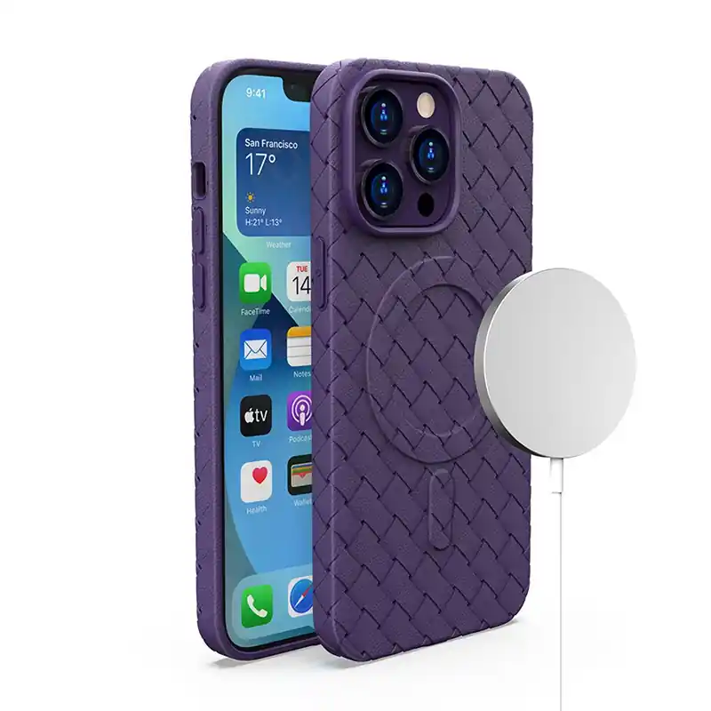 Zniżka HURTEL ® Etui Pokrowiec Plecionka Do Iphone 15 Pro Max Z Magsafe Hurtownia Sklep