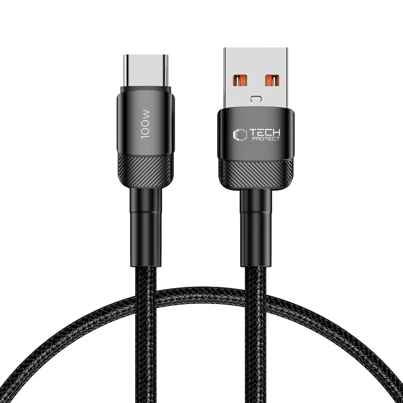 Oferta czasowa Tech-Protect ® Kabel Przewód Usb-C - Usb-A 100W 5A 0.5M Czarny Hurtownia Dropshi