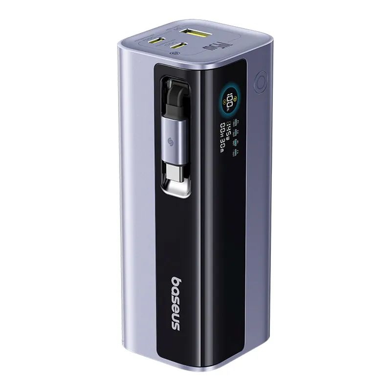 BASEUS ® Powerbank 20000Mah Ze Zwijanym Kablem Szary Hurtownia Dostępne od ręki