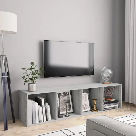 Regał na książki/szafka TV, betonowy szary, 143x30x36 cm Lumarko! - Hurtownia wielobranżowa Lumarko Hit cenowy