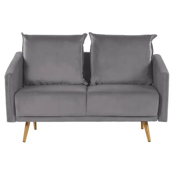 Wyjątkowa oferta Sofa dla 2 osób MAURA Welur Szary Lumarko