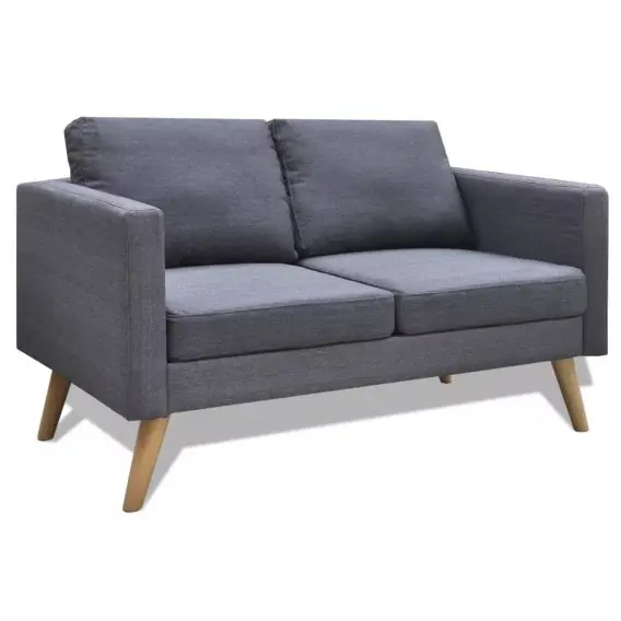 Ograniczona ilość Sofa 2-osobowa, materiałowa, ciemnoszara Lumarko! - Hurtownia wielobranżowa Lumarko