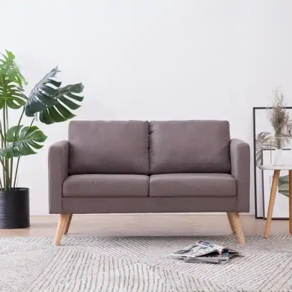 Darmowy zwrot Sofa 2-osobowa, tapicerowana tkaniną, taupe Lumarko! - Hurtownia wielobranżowa Lumarko