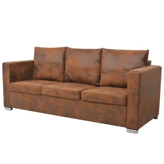 Sofa 3-osobowa, 191 x 73 x 82 cm, sztuczny zamsz Lumarko! - Hurtownia wielobranżowa Lumarko Tani