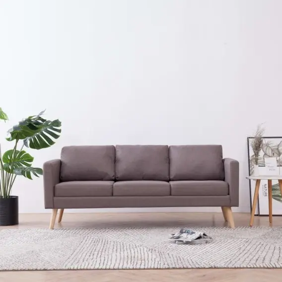 Sofa 3-osobowa, tapicerowana tkaniną, taupe Lumarko! - Hurtownia wielobranżowa Lumarko Najlepsza cena