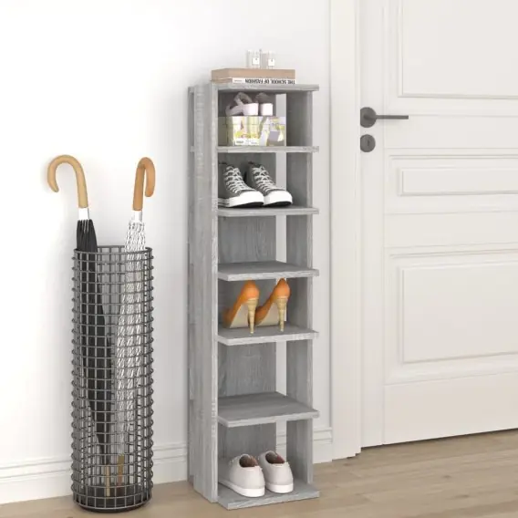 Stojak na buty, szary dąb sonoma, 25x27x102 cm Lumarko! - Hurtownia wielobranżowa Lumarko Bezpieczne zakupy