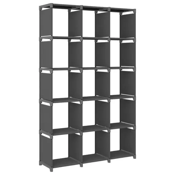 Premium Regał z 15 przegrodami, szary, 103x30x175,5 cm, tkanina Lumarko! - Hurtownia wielobranżowa Lumarko