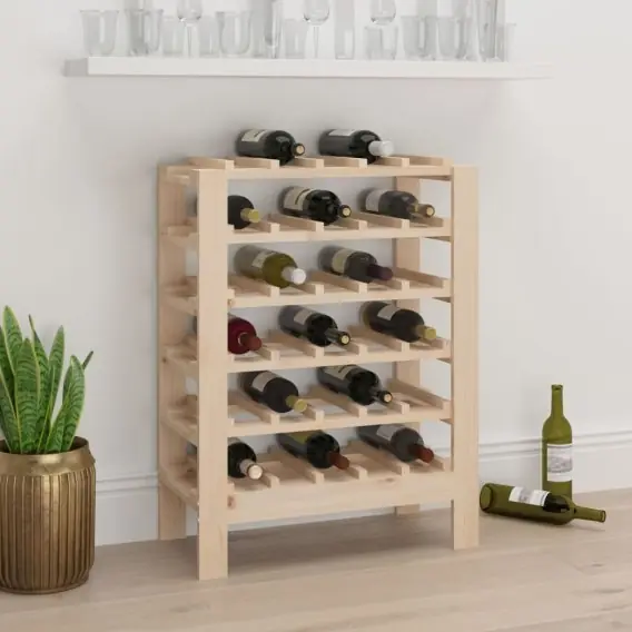 Wyjątkowa oferta Stojak na wino, 61,5x30x82 cm, lite drewno sosnowe Lumarko! - Hurtownia wielobranżowa Lumarko
