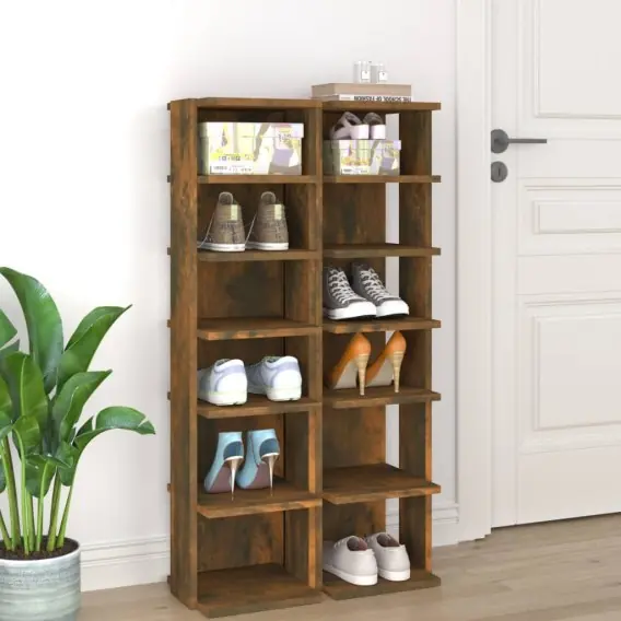 Kup online Stojaki na buty, 2 szt., przydymiony dąb, 25x27x102 cm Lumarko! - Hurtownia wielobranżowa Lumarko