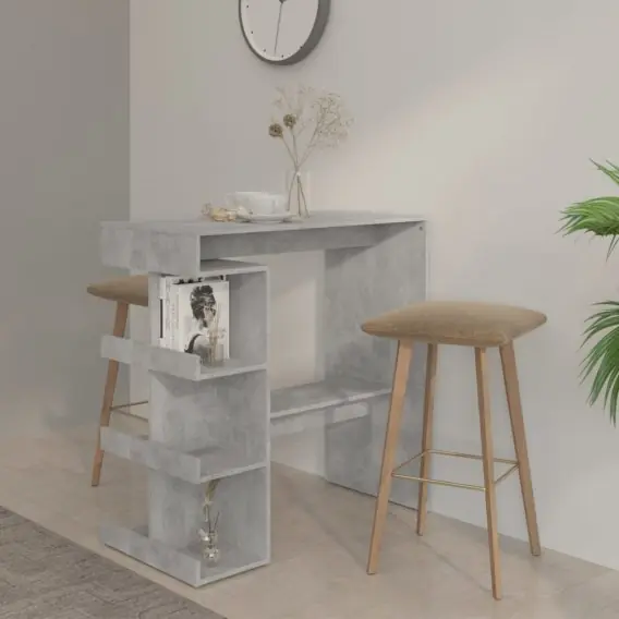 Ostatnia szansa Stolik barowy z półkami, szarość betonu, 100x50x101,5 cm, płyta Lumarko! - Hurtownia wielobranżowa Lumarko