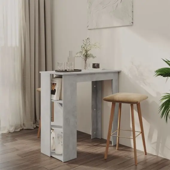 Ograniczona ilość Stolik barowy z półkami, szarość betonu, 102x50x103,5 cm Lumarko! - Hurtownia wielobranżowa Lumarko