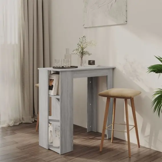 Super okazja Stolik barowy z półkami, szary dąb sonoma, 102x50x103,5 cm Lumarko! - Hurtownia wielobranżowa Lumarko