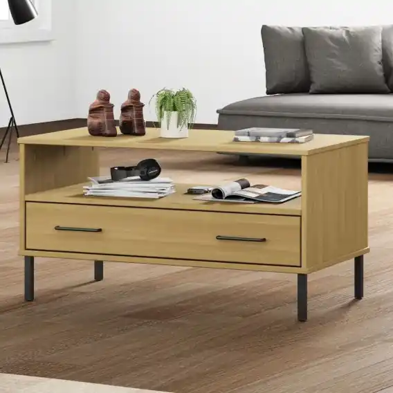 Zamów dziś Stolik kawowy OSLO, metalowe nóżki, brązowy, 85x50x45 cm Lumarko! - Hurtownia wielobranżowa Lumarko