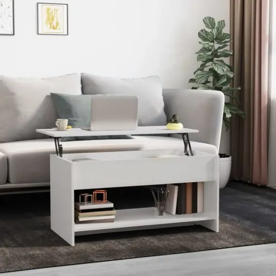 Wyjątkowa oferta Stolik kawowy, biały o wysokim połysku, 102x50x52,5 cm Lumarko! - Hurtownia wielobranżowa Lumarko