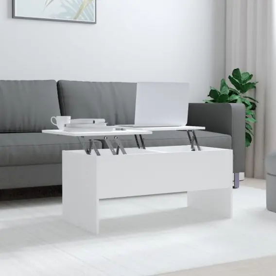 Kup online Stolik kawowy, biały, 102x50,5x46,5 cm, materiał drewnopochodny Lumarko! - Hurtownia wielobranżowa Lumarko