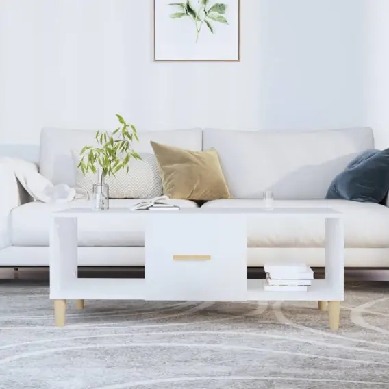 Ekspresowa dostawa Stolik kawowy, biały, 102x50x40 cm, materiał drewnopochodny Lumarko! - Hurtownia wielobranżowa Lumarko