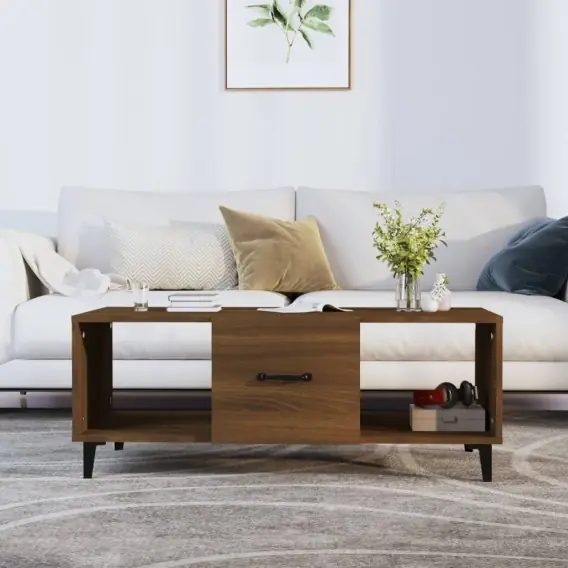 Stolik kawowy, brązowy dąb 102x50x40 cm materiał drewnopochodny Lumarko! - Hurtownia wielobranżowa Lumarko Zamów dziś