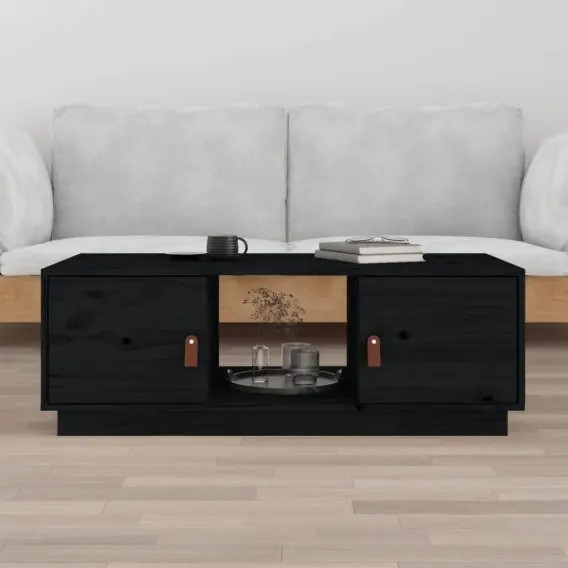 Stolik kawowy, czarny, 100x50x35 cm, lite drewno sosnowe Lumarko! - Hurtownia wielobranżowa Lumarko Szybka wysyłka