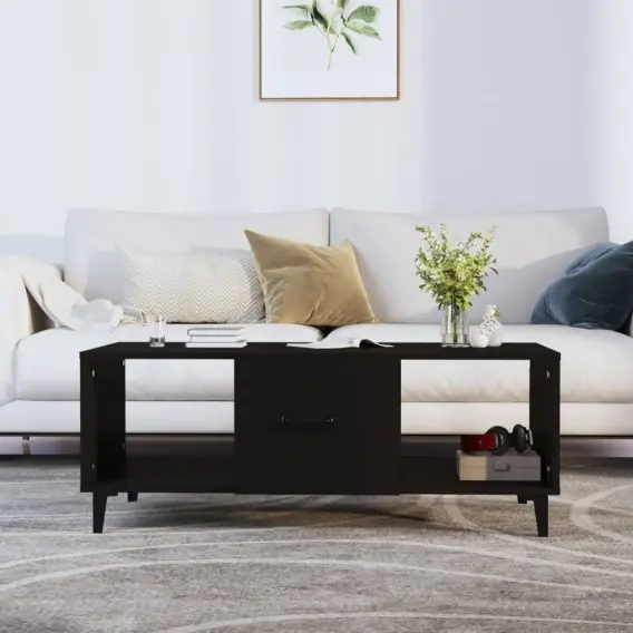 Rabat Stolik kawowy, czarny, 102x50x40 cm, materiał drewnopochodny Lumarko! - Hurtownia wielobranżowa Lumarko