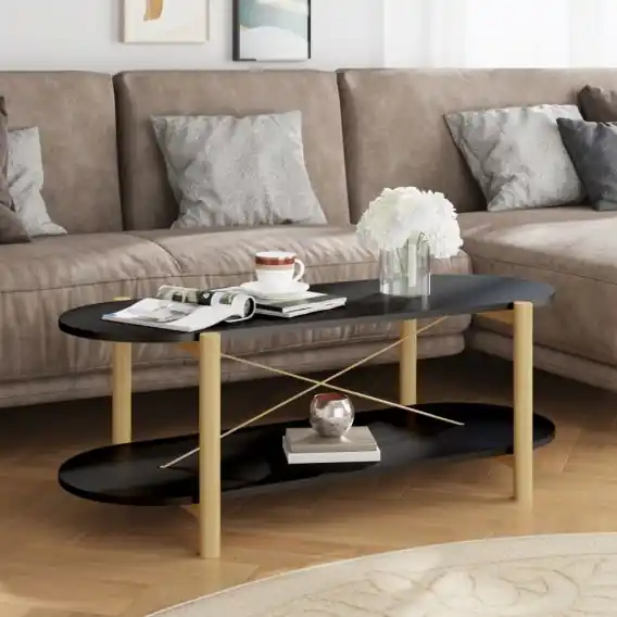 Ekspresowa dostawa Stolik kawowy, czarny, 110x48x40 cm, materiał drewnopochodny Lumarko! - Hurtownia wielobranżowa Lumarko