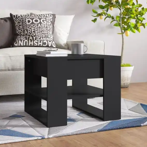 Nie przegap Stolik kawowy, czarny, 55,5x55x45 cm, materiał drewnopochodny Lumarko! - Hurtownia wielobranżowa Lumarko