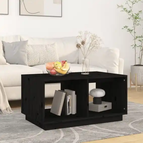 Oferta czasowa Stolik kawowy, czarny, 80x50x40 cm, lite drewno sosnowe Lumarko! - Hurtownia wielobranżowa Lumarko