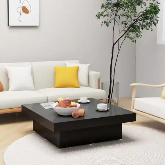Stolik kawowy, czarny, 90x90x28 cm, płyta wiórowa Lumarko! - Hurtownia wielobranżowa Lumarko Promocja