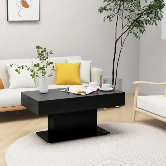 Stolik kawowy, czarny, 96x50x45 cm, płyta wiórowa Lumarko! - Hurtownia wielobranżowa Lumarko Tani