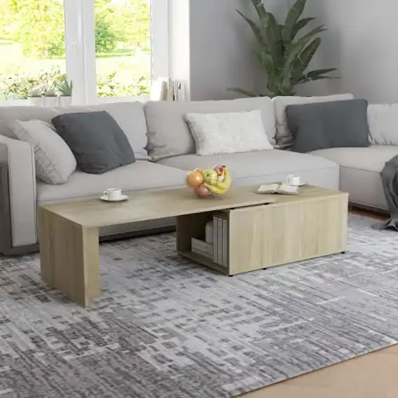 Cena promocyjna Stolik kawowy, dąb sonoma, 150x50x35 cm, płyta wiórowa Lumarko! - Hurtownia wielobranżowa Lumarko