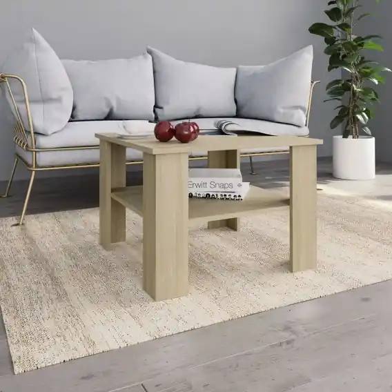 Stolik kawowy, dąb sonoma, 60x60x42 cm, płyta wiórowa Lumarko! - Hurtownia wielobranżowa Lumarko Oferta