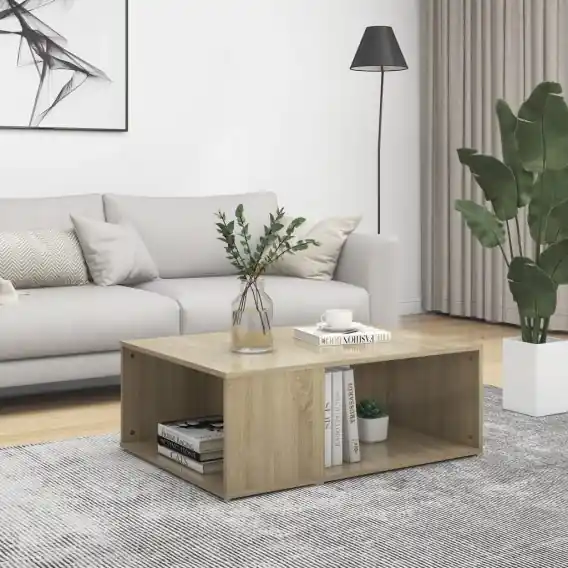 Tani Stolik kawowy, dąb sonoma, 90x67x33 cm, płyta wiórowa Lumarko! - Hurtownia wielobranżowa Lumarko