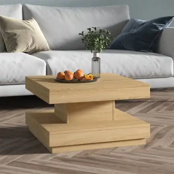 Stolik kawowy, jasnobrązowy, 60x60x35 cm, MDF Lumarko! - Hurtownia wielobranżowa Lumarko Tylko do końca tygodnia