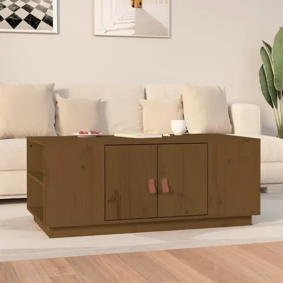 Stolik kawowy, miodowy brąz, 100x50x41 cm, lite drewno sosnowe Lumarko! - Hurtownia wielobranżowa Lumarko Wysoka jakość
