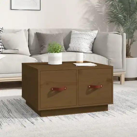 Popularny Stolik kawowy, miodowy brąz, 60x53x35 cm, lite drewno sosnowe Lumarko! - Hurtownia wielobranżowa Lumarko