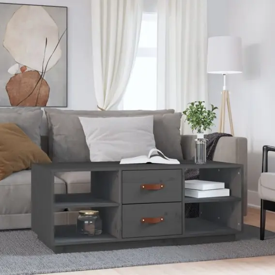 Super okazja Stolik kawowy, szary, 100x50x41 cm, lite drewno sosnowe Lumarko! - Hurtownia wielobranżowa Lumarko