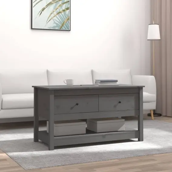 Stolik kawowy, szary, 102x49x55 cm, lite drewno sosnowe Lumarko! - Hurtownia wielobranżowa Lumarko Popularny