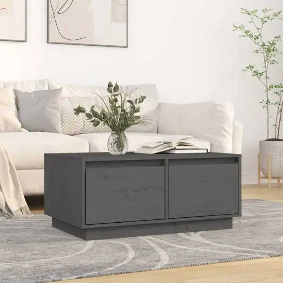 Stolik kawowy, szary, 80x50x35 cm, lite drewno sosnowe Lumarko! - Hurtownia wielobranżowa Lumarko Ostatnie sztuki