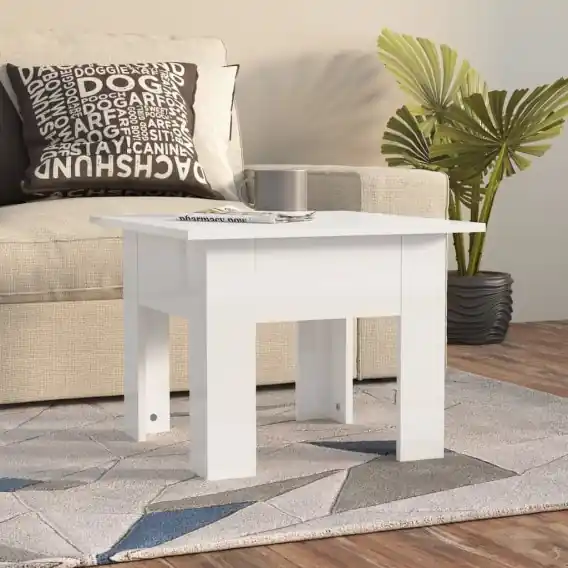 Stolik kawowy, wysoki połysk, biały, 55x55x42 cm, płyta wiórowa Lumarko! - Hurtownia wielobranżowa Lumarko Kup online