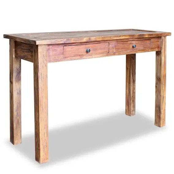 Taniej Stolik konsola, lite drewno z odzysku, 123 x 42 x 75 cm Lumarko! - Hurtownia wielobranżowa Lumarko