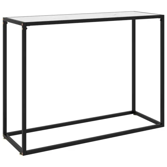 Stolik konsolowy, biały, 100x35x75 cm, szkło hartowane Lumarko! - Hurtownia wielobranżowa Lumarko Wysoka jakość