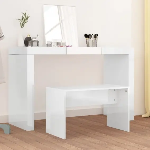 Stołek do toaletki, biały o wysokim połysku, 70x35x45 cm Lumarko! - Hurtownia wielobranżowa Lumarko Nowość