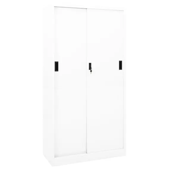 Nowy Szafa biurowa z przesuwnymi drzwiami, biała, 90x40x180 cm Lumarko! - Hurtownia wielobranżowa Lumarko