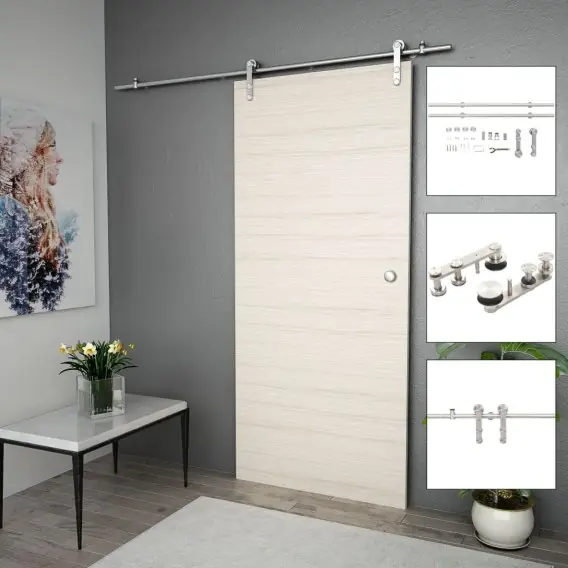 Kup online System do mocowania drzwi przesuwnych, 183 cm, stal, srebrny Lumarko! - Hurtownia wielobranżowa Lumarko