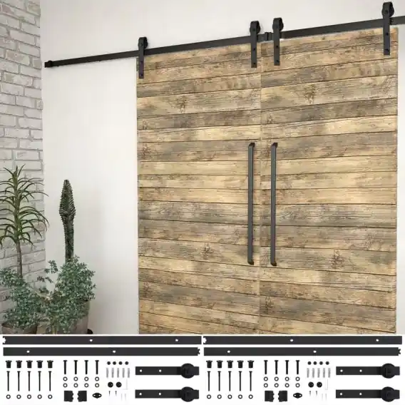 Oferta System do montażu drzwi przesuwnych, 2szt., 200cm, stal, czarny Lumarko! - Hurtownia wielobranżowa Lumarko