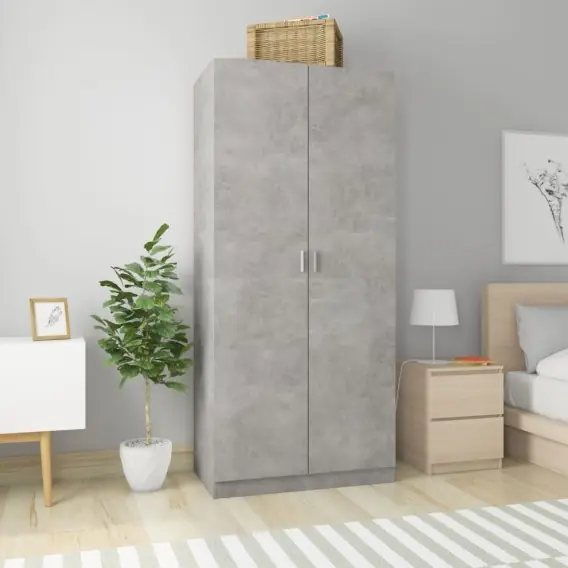 Szafa, betonowa szarość, 90 x 52 x 200 cm, płyta wiórowa Lumarko! - Hurtownia wielobranżowa Lumarko Nowy