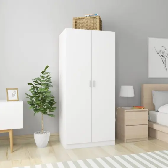 Oferta Szafa, biała, 80x52x180 cm, płyta wiórowa Lumarko! - Hurtownia wielobranżowa Lumarko