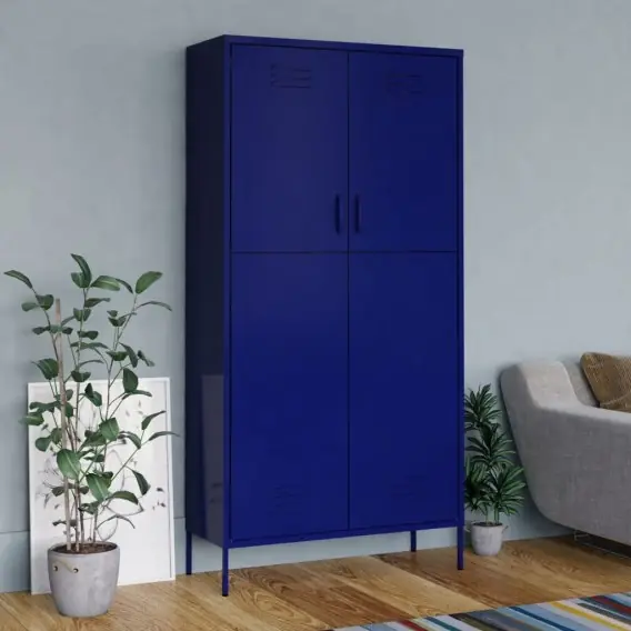 Szafa, granatowa, 90x50x180 cm, stalowa Lumarko! - Hurtownia wielobranżowa Lumarko Cena promocyjna