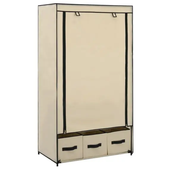 Nowość Szafa, kremowa, 87 x 49 x 159 cm, materiałowa Lumarko! - Hurtownia wielobranżowa Lumarko